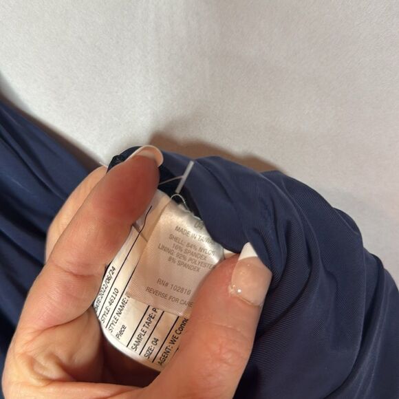 Garnet Hill Ruched-Front Navy One Piece Bathing Suit. Size 4. - Picture 7 of 9